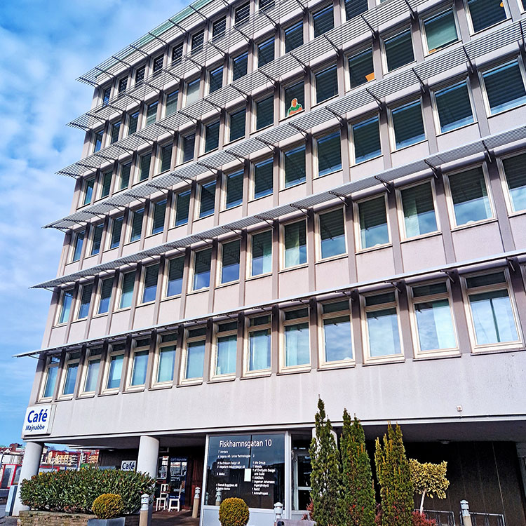 Veprox kontorsfasad på Fiskhamnsgatan i Göteborg